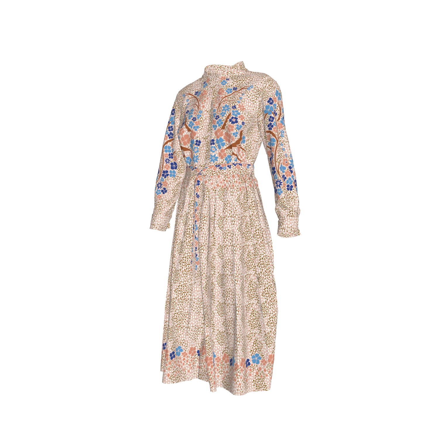 The Allyson Dress in Silk | Blush Baroque Floral