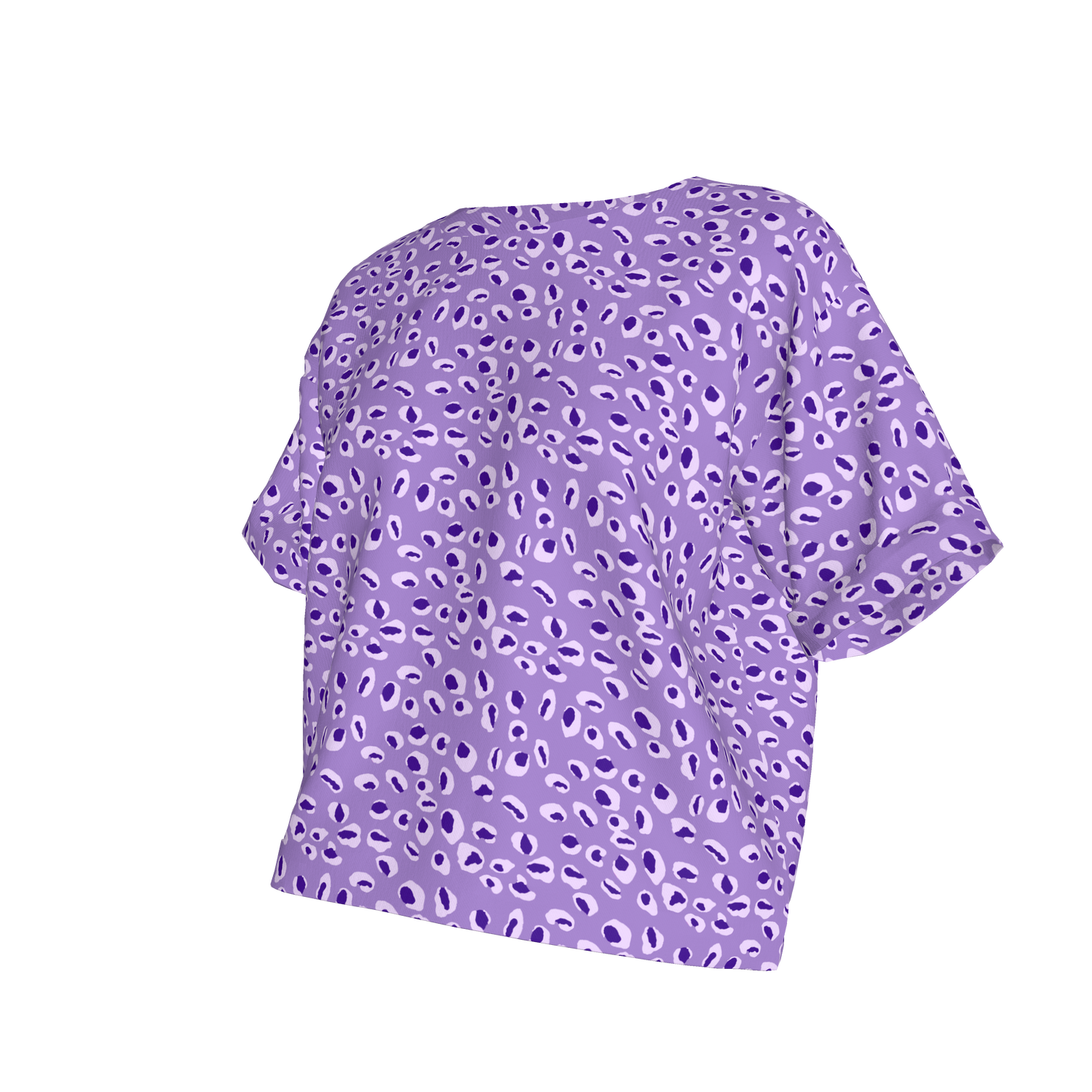 Eden Tee in Lightweight Cotton | Pretty Purple Leopard