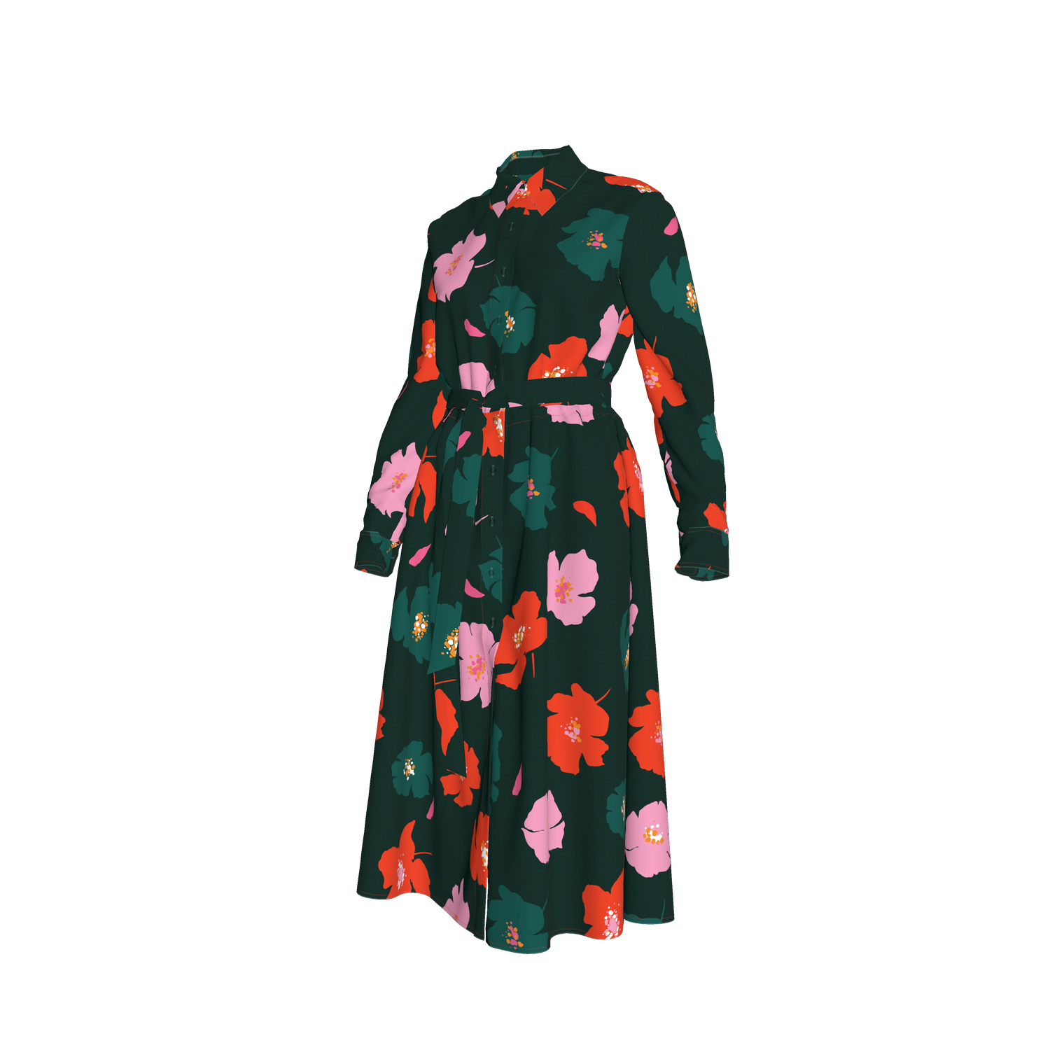 The Emerson Dress in Cotton | Evergreen Poppies
