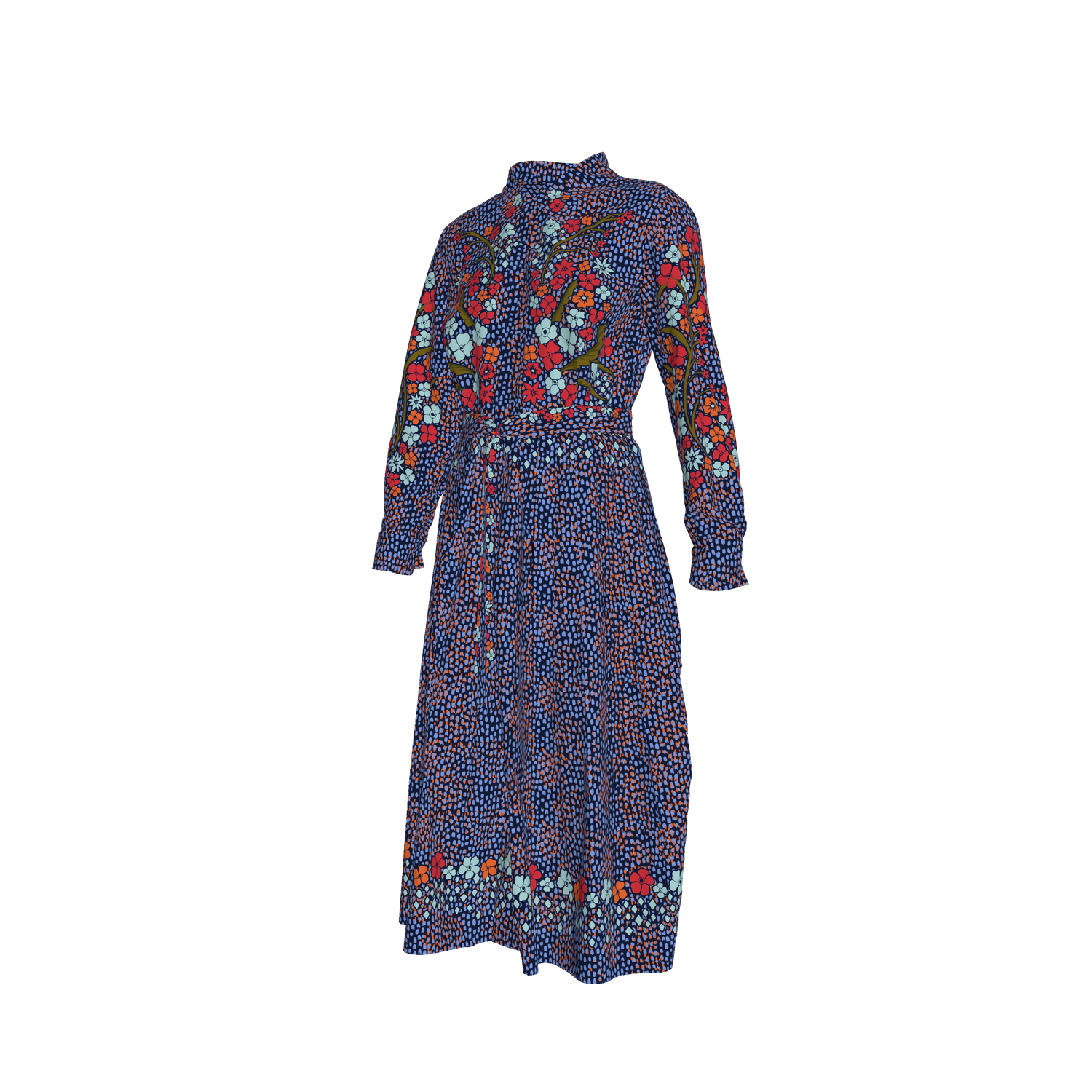 Allyson Dress in Silk | Midnight Baroque Floral