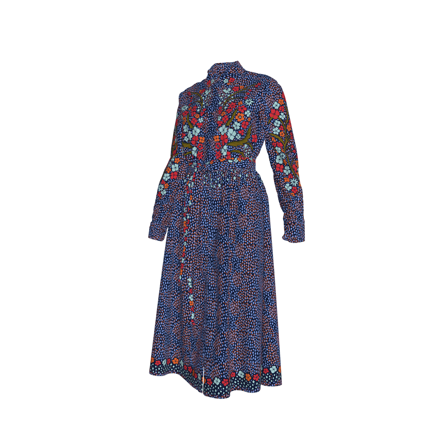 Emerson Dress in Silk | Midnight Baroque Floral