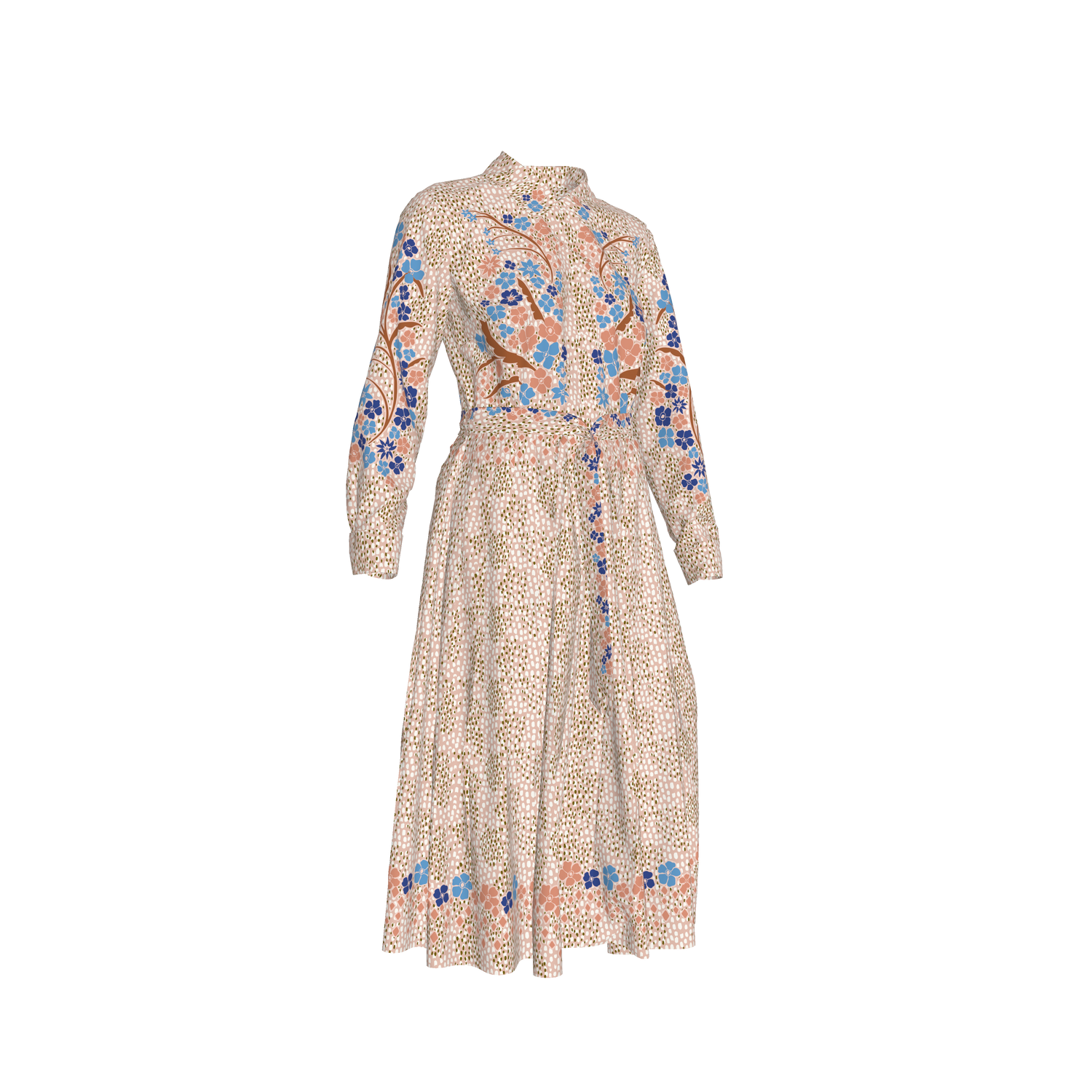 The Allyson Dress in Silk | Blush Baroque Floral