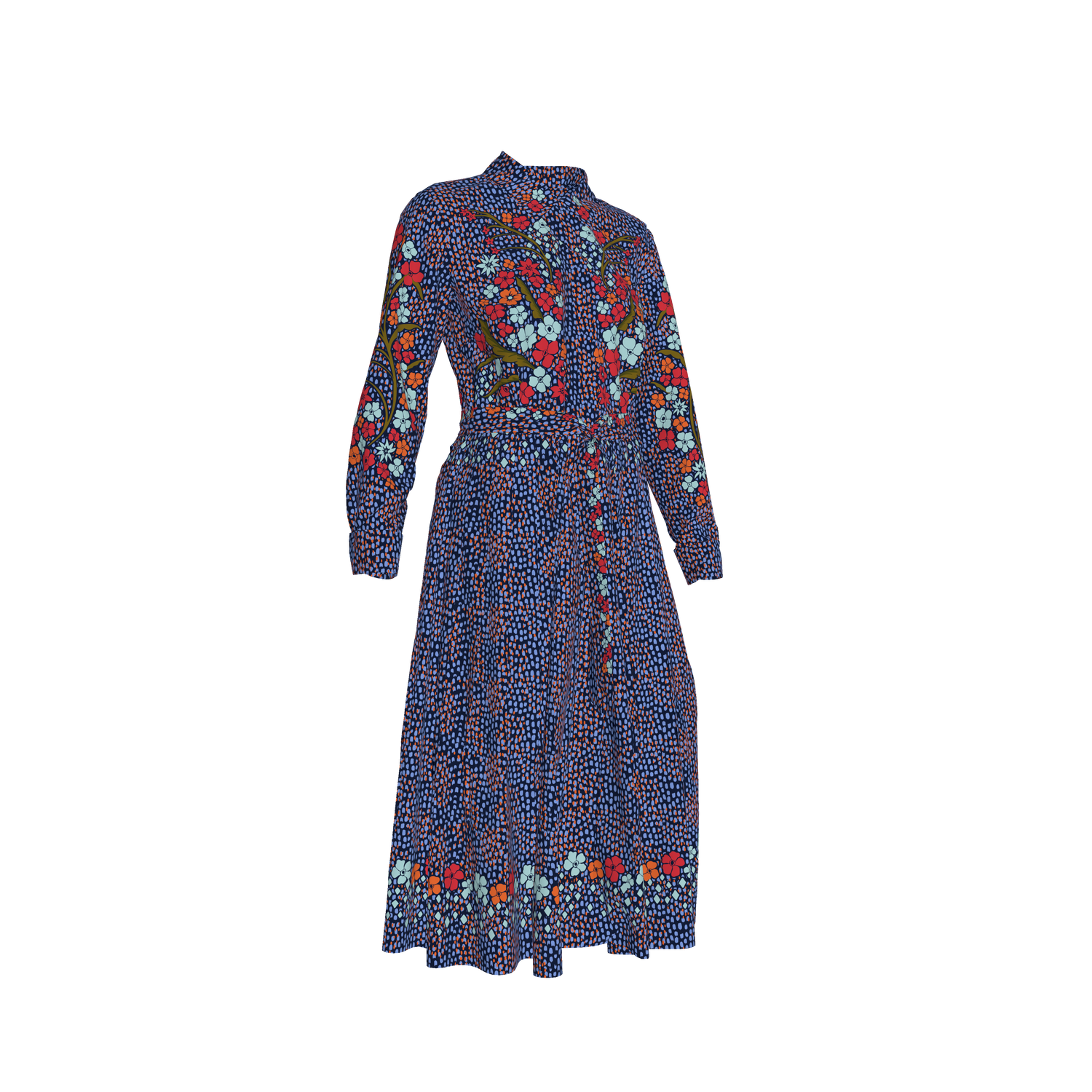 Allyson Dress in Silk | Midnight Baroque Floral