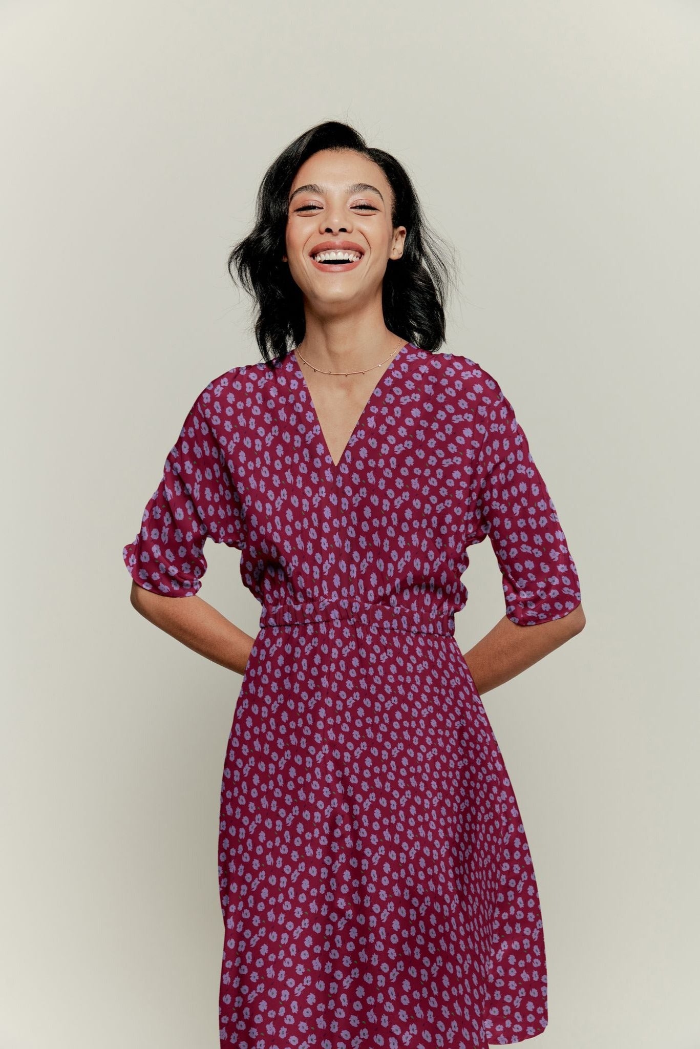 poppie dress Madeline Dress | Micro Purple Poppies