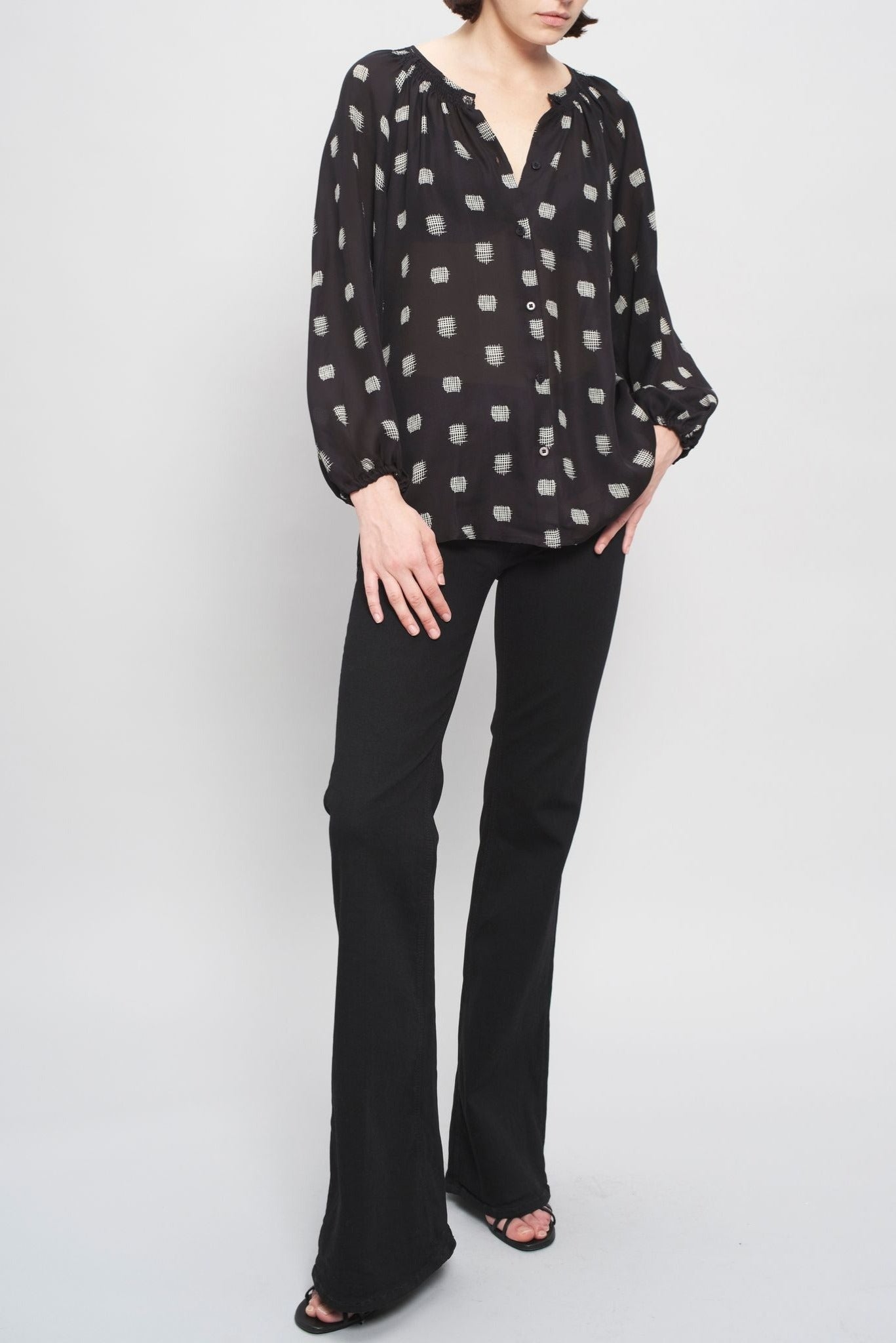 The Classic Blouse | Black Cross-Stitch