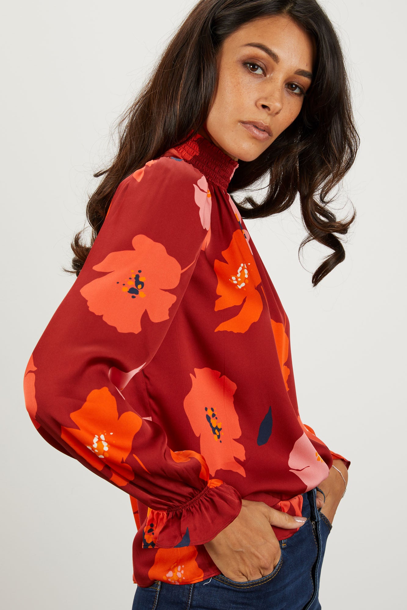 Stella Top | Crimson Poppies