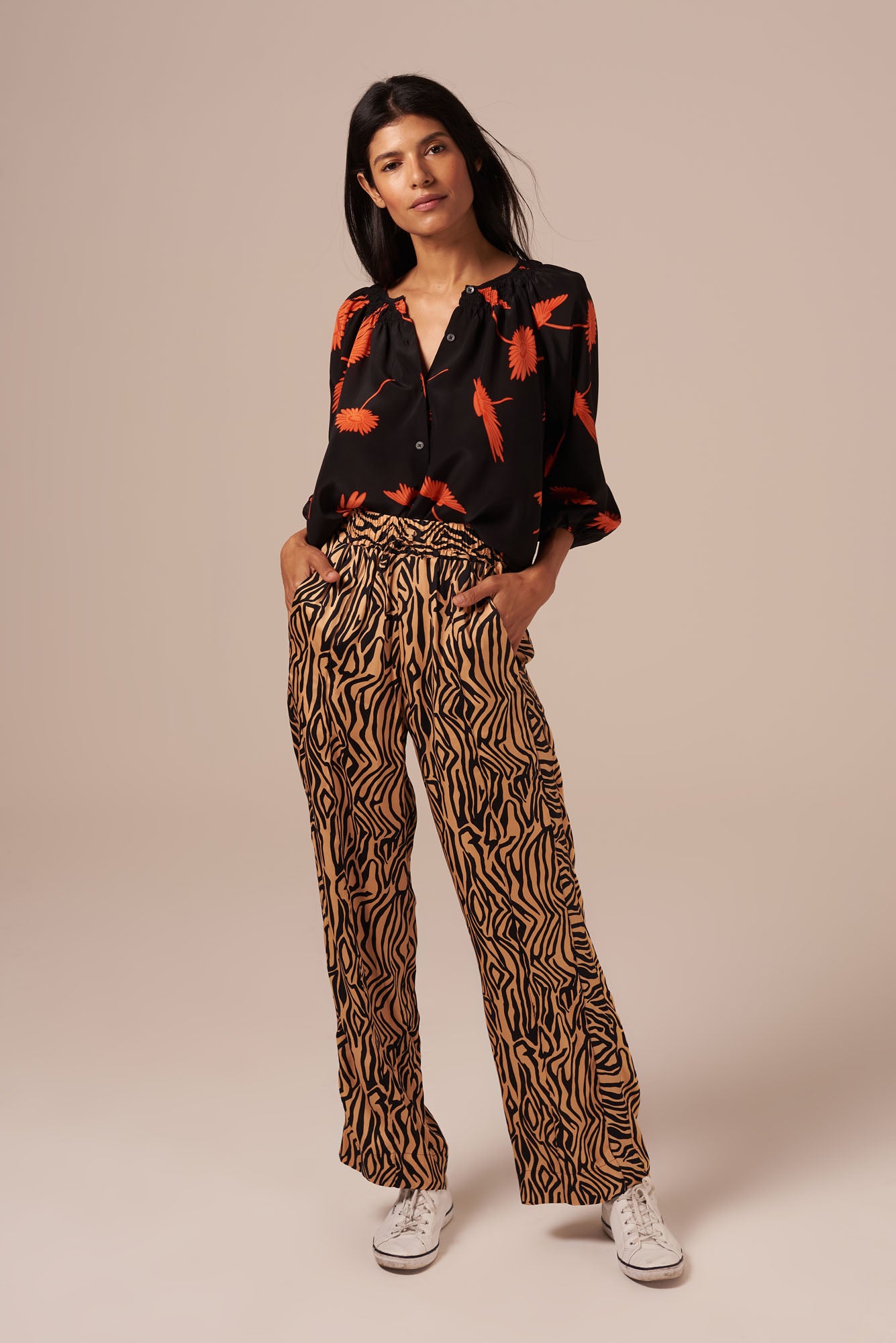 The Camilla Pant | Tan Zebra