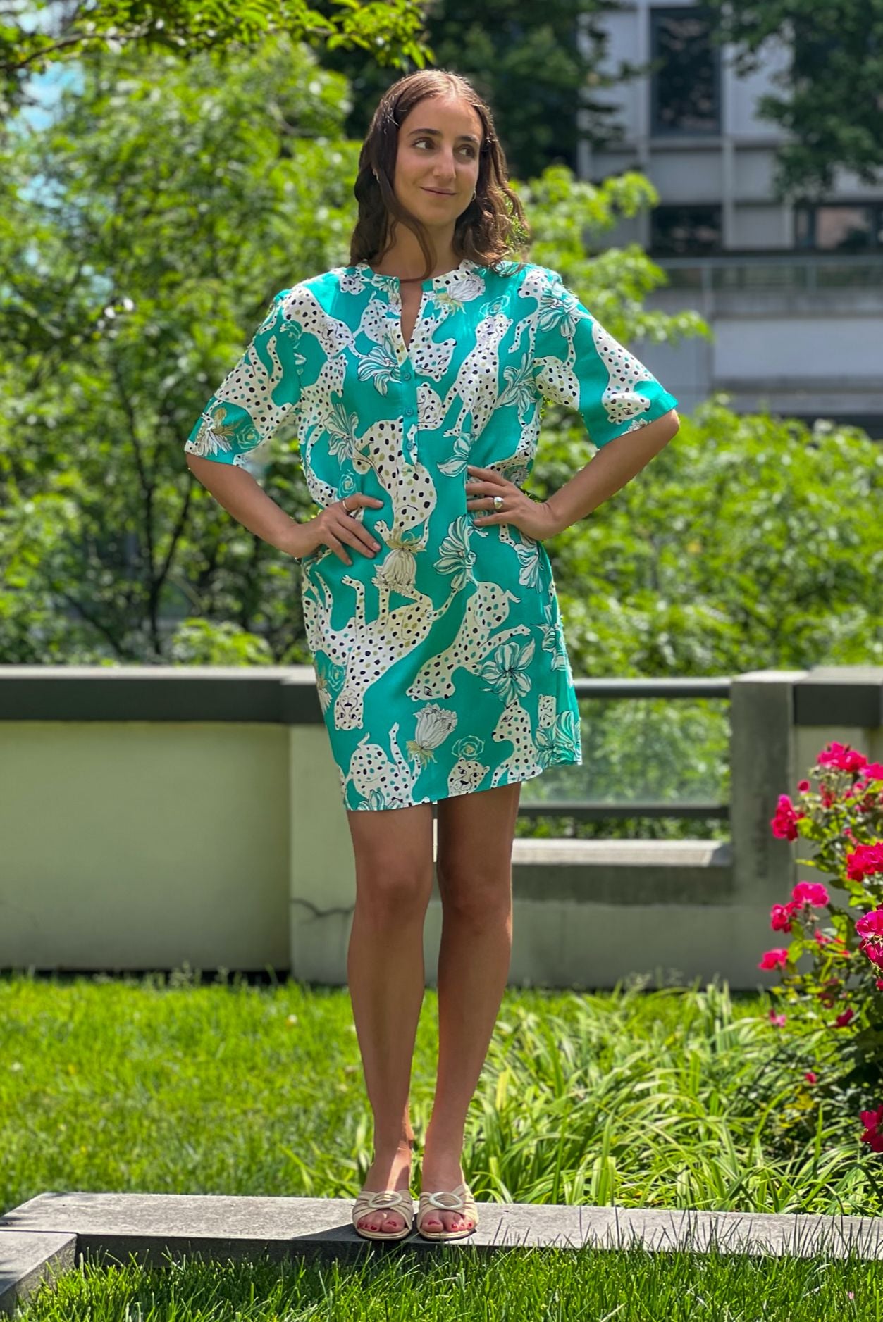 Tucker Tunic Sketching Summer in Turquoise Tucker